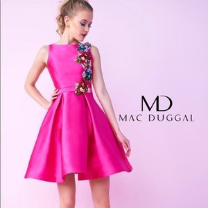 Mac duggal pink flower dress 66228N